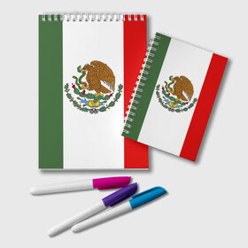 Блокнот с принтом Мексика Чемпионат Мира в Тюмени, 100% бумага | 48 листов, плотность листов — 60 г/м2, плотность картонной обложки — 250 г/м2. Листы скреплены удобной пружинной спиралью. Цвет линий — светло-серый
 | mexico | бразилия | мексика | сборная мексики | футбол | чемпионат мира