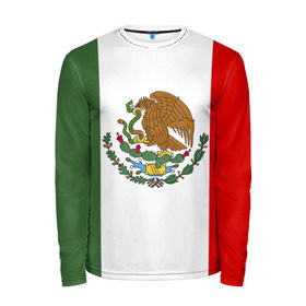 Мужской лонгслив 3D с принтом Мексика Чемпионат Мира в Тюмени, 100% полиэстер | длинные рукава, круглый вырез горловины, полуприлегающий силуэт | mexico | бразилия | мексика | сборная мексики | футбол | чемпионат мира