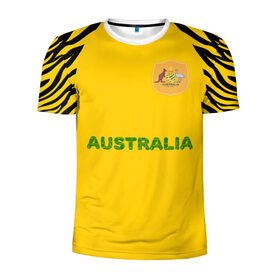 Мужская футболка 3D спортивная с принтом Australia в Тюмени, 100% полиэстер с улучшенными характеристиками | приталенный силуэт, круглая горловина, широкие плечи, сужается к линии бедра | 