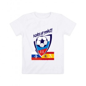 Детская футболка хлопок с принтом Россия Испания в Тюмени, 100% хлопок | круглый вырез горловины, полуприлегающий силуэт, длина до линии бедер | 