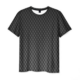Мужская футболка 3D с принтом Чешуя дракона в Тюмени, 100% полиэфир | прямой крой, круглый вырез горловины, длина до линии бедер | Тематика изображения на принте: змеиная кожа | змея | черный