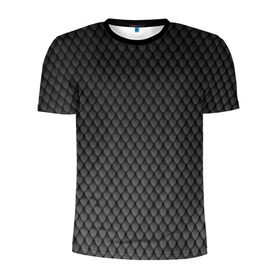 Мужская футболка 3D спортивная с принтом Чешуя дракона в Тюмени, 100% полиэстер с улучшенными характеристиками | приталенный силуэт, круглая горловина, широкие плечи, сужается к линии бедра | Тематика изображения на принте: змеиная кожа | змея | черный