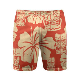 Мужские шорты 3D спортивные с принтом Гавайские маски в Тюмени,  |  | Тематика изображения на принте: идол | паттерн | цветы