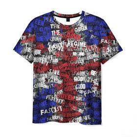 Мужская футболка 3D с принтом God Save the Queen! в Тюмени, 100% полиэфир | прямой крой, круглый вырез горловины, длина до линии бедер | punk | punk rock | rock | rock n roll | англия | великобритания | панк | панк рок | рок | рок н ролл | флаг