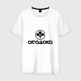 Мужская футболка хлопок с принтом ARASAKA   CYBERPUNK 2077 в Тюмени, 100% хлопок | прямой крой, круглый вырез горловины, длина до линии бедер, слегка спущенное плечо. | Тематика изображения на принте: 