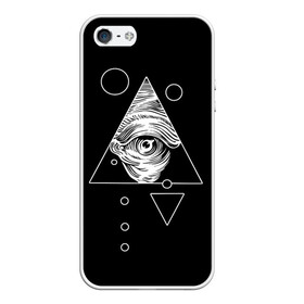 Чехол для iPhone 5/5S матовый с принтом Всевидящее око в Тюмени, Силикон | Область печати: задняя сторона чехла, без боковых панелей | tattoo | в треугольнике | всевидящее око | всевидящий глаз | зрачок | пирамида | тату