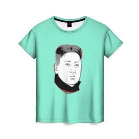 Женская футболка 3D с принтом Ким чен ын в Тюмени, 100% полиэфир ( синтетическое хлопкоподобное полотно) | прямой крой, круглый вырез горловины, длина до линии бедер | 