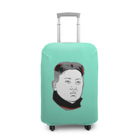 Чехол для чемодана 3D с принтом Ким чен ын в Тюмени, 86% полиэфир, 14% спандекс | двустороннее нанесение принта, прорези для ручек и колес | 