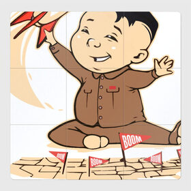 Магнитный плакат 3Х3 с принтом Ким чен ын с ракетой в Тюмени, Полимерный материал с магнитным слоем | 9 деталей размером 9*9 см | ким чен ын | кндр | корея