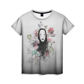 Женская футболка 3D с принтом Унесенные призраками в Тюмени, 100% полиэфир ( синтетическое хлопкоподобное полотно) | прямой крой, круглый вырез горловины, длина до линии бедер | spirited away | миядзаки | хаяо
