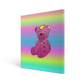 Холст квадратный с принтом Мишка Lil Peep в Тюмени, 100% ПВХ |  | gbc | hip hop | lil peep | love | pink | rap | лил пип | лилпип | медведь | медвежонок | мишка | реп | розовый | рэп | тату | трэп | хип хоп | эмо