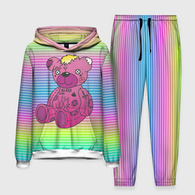 Мужской костюм 3D (с толстовкой) с принтом Мишка Lil Peep в Тюмени,  |  | Тематика изображения на принте: gbc | hip hop | lil peep | love | pink | rap | лил пип | лилпип | медведь | медвежонок | мишка | реп | розовый | рэп | тату | трэп | хип хоп | эмо