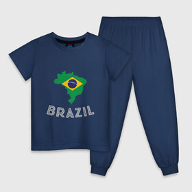 Детская пижама хлопок с принтом Бразилия в Тюмени, 100% хлопок |  брюки и футболка прямого кроя, без карманов, на брюках мягкая резинка на поясе и по низу штанин
 | Тематика изображения на принте: brasil | brazil | football | goal | neymar | sport | team | бразилия | гол | игрок | марсело | мяч | неймар | спорт | тренер | футбол | чемпион | чемпионат