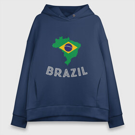 Женское худи Oversize хлопок с принтом Бразилия в Тюмени, френч-терри — 70% хлопок, 30% полиэстер. Мягкий теплый начес внутри —100% хлопок | боковые карманы, эластичные манжеты и нижняя кромка, капюшон на магнитной кнопке | brasil | brazil | football | goal | neymar | sport | team | бразилия | гол | игрок | марсело | мяч | неймар | спорт | тренер | футбол | чемпион | чемпионат