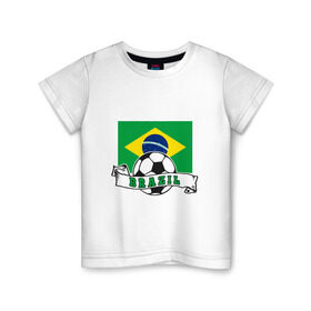Детская футболка хлопок с принтом Футбол - Бразилия в Тюмени, 100% хлопок | круглый вырез горловины, полуприлегающий силуэт, длина до линии бедер | brasil | brazil | football | goal | neymar | sport | team | бразилия | гол | игрок | марсело | мяч | неймар | спорт | тренер | футбол | чемпион | чемпионат
