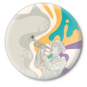 Значок с принтом love saxophone в Тюмени,  металл | круглая форма, металлическая застежка в виде булавки | саксофон | саксофонист