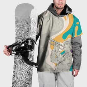 Накидка на куртку 3D с принтом love saxophone в Тюмени, 100% полиэстер |  | саксофон | саксофонист