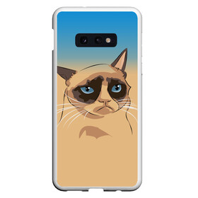 Чехол для Samsung S10E с принтом Grumpy cat ART в Тюмени, Силикон | Область печати: задняя сторона чехла, без боковых панелей | cat | grumpy | грустный кот | киса | кот | котэ | котяра | кошка | мем | сердитый кот