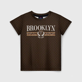 Детская футболка 3D с принтом Brooklyn в Тюмени, 100% гипоаллергенный полиэфир | прямой крой, круглый вырез горловины, длина до линии бедер, чуть спущенное плечо, ткань немного тянется | brooklyn | америка | бруклин | город бруклин | сша | узор | узоры