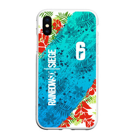 Чехол для iPhone XS Max матовый с принтом R6S SUNSPLASH PREMIUM PACK в Тюмени, Силикон | Область печати: задняя сторона чехла, без боковых панелей | Тематика изображения на принте: caveira | dokkaebi | ela | mute | outbreak | r6s | rainbow | rainbow six siege | sunsplash premium pack | tom clancys | радуга 6 осада | том клэнси