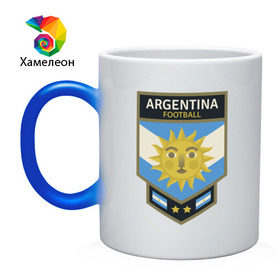 Кружка хамелеон с принтом Футбол - Аргентина в Тюмени, керамика | меняет цвет при нагревании, емкость 330 мл | Тематика изображения на принте: 