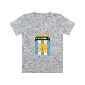 Детская футболка хлопок с принтом Аргентина в Тюмени, 100% хлопок | круглый вырез горловины, полуприлегающий силуэт, длина до линии бедер | 