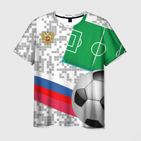 Мужская футболка 3D с принтом Русский футбол в Тюмени, 100% полиэфир | прямой крой, круглый вырез горловины, длина до линии бедер | football | russia | sport | акинфеев | матч | россия | россия хорватия | россия чемпион | сборная россии | спорт | футбол