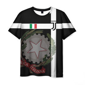 Мужская футболка 3D с принтом Juventus - форма в Тюмени, 100% полиэфир | прямой крой, круглый вырез горловины, длина до линии бедер | Тематика изображения на принте: cr7 | geometry | juve | juventus | ronaldo | texture | геометрия | герб италии | звезда | роналдо | текстура | флаг италии | ювентус