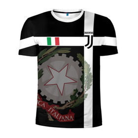 Мужская футболка 3D спортивная с принтом Juventus - форма в Тюмени, 100% полиэстер с улучшенными характеристиками | приталенный силуэт, круглая горловина, широкие плечи, сужается к линии бедра | Тематика изображения на принте: cr7 | geometry | juve | juventus | ronaldo | texture | геометрия | герб италии | звезда | роналдо | текстура | флаг италии | ювентус