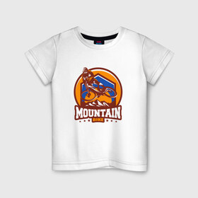 Детская футболка хлопок с принтом Велоспорт в Тюмени, 100% хлопок | круглый вырез горловины, полуприлегающий силуэт, длина до линии бедер | bike | downhill | байк | велик | велосипед | горный | доунхил | с велосипедом | спорт