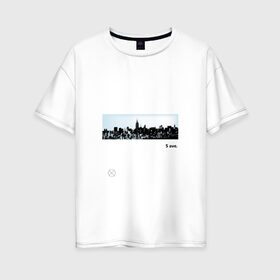 Женская футболка хлопок Oversize с принтом Нью Йорк в Тюмени, 100% хлопок | свободный крой, круглый ворот, спущенный рукав, длина до линии бедер
 | new york | америка | надписи | надпись | нью йорк | с надписью | с надписями | сша | штаты