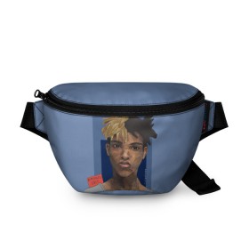 Поясная сумка 3D с принтом xxxtentacion в Тюмени, 100% полиэстер | плотная ткань, ремень с регулируемой длиной, внутри несколько карманов для мелочей, основное отделение и карман с обратной стороны сумки застегиваются на молнию | 