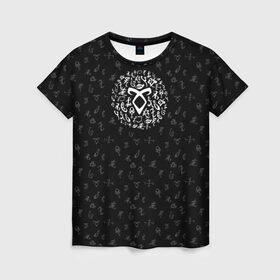 Женская футболка 3D с принтом Runes в Тюмени, 100% полиэфир ( синтетическое хлопкоподобное полотно) | прямой крой, круглый вырез горловины, длина до линии бедер | Тематика изображения на принте: freeform | shadowhunters | доминик шервуд | клэри фрэй | кэтрин макнамара | фэнтази