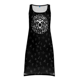 Платье-майка 3D с принтом Runes в Тюмени, 100% полиэстер | полуприлегающий силуэт, широкие бретели, круглый вырез горловины, удлиненный подол сзади. | freeform | shadowhunters | доминик шервуд | клэри фрэй | кэтрин макнамара | фэнтази