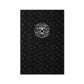 Обложка для паспорта матовая кожа с принтом Runes в Тюмени, натуральная матовая кожа | размер 19,3 х 13,7 см; прозрачные пластиковые крепления | freeform | shadowhunters | доминик шервуд | клэри фрэй | кэтрин макнамара | фэнтази