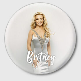 Значок с принтом Britney _ в Тюмени,  металл | круглая форма, металлическая застежка в виде булавки | baby one more time | britney spears | oops | бритни спирс