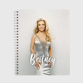 Тетрадь с принтом Britney _ в Тюмени, 100% бумага | 48 листов, плотность листов — 60 г/м2, плотность картонной обложки — 250 г/м2. Листы скреплены сбоку удобной пружинной спиралью. Уголки страниц и обложки скругленные. Цвет линий — светло-серый
 | baby one more time | britney spears | oops | бритни спирс
