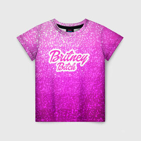 Детская футболка 3D с принтом Britney Bitch _pink в Тюмени, 100% гипоаллергенный полиэфир | прямой крой, круглый вырез горловины, длина до линии бедер, чуть спущенное плечо, ткань немного тянется | baby one more time | britney spears | oops | бритни спирс