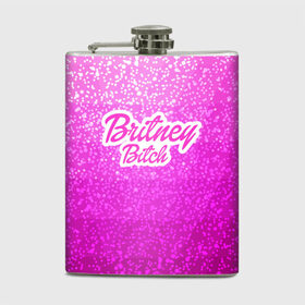 Фляга с принтом Britney Bitch _pink в Тюмени, металлический корпус | емкость 0,22 л, размер 125 х 94 мм. Виниловая наклейка запечатывается полностью | baby one more time | britney spears | oops | бритни спирс