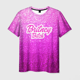 Мужская футболка 3D с принтом Britney Bitch _pink в Тюмени, 100% полиэфир | прямой крой, круглый вырез горловины, длина до линии бедер | baby one more time | britney spears | oops | бритни спирс