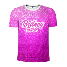 Мужская футболка 3D спортивная с принтом Britney Bitch _pink в Тюмени, 100% полиэстер с улучшенными характеристиками | приталенный силуэт, круглая горловина, широкие плечи, сужается к линии бедра | baby one more time | britney spears | oops | бритни спирс