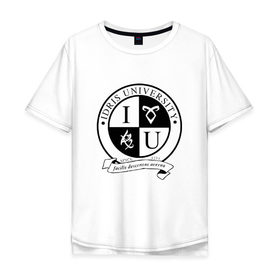 Мужская футболка хлопок Oversize с принтом Idris University в Тюмени, 100% хлопок | свободный крой, круглый ворот, “спинка” длиннее передней части | freeform | shadowhunters | доминик шервуд | клэри фрэй | кэтрин макнамара | фэнтази