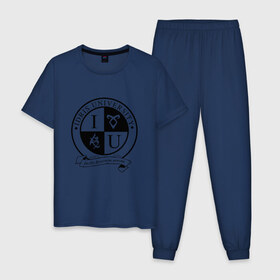 Мужская пижама хлопок с принтом Idris University в Тюмени, 100% хлопок | брюки и футболка прямого кроя, без карманов, на брюках мягкая резинка на поясе и по низу штанин
 | freeform | shadowhunters | доминик шервуд | клэри фрэй | кэтрин макнамара | фэнтази