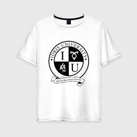 Женская футболка хлопок Oversize с принтом Idris University в Тюмени, 100% хлопок | свободный крой, круглый ворот, спущенный рукав, длина до линии бедер
 | freeform | shadowhunters | доминик шервуд | клэри фрэй | кэтрин макнамара | фэнтази