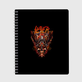 Тетрадь с принтом Slayer в Тюмени, 100% бумага | 48 листов, плотность листов — 60 г/м2, плотность картонной обложки — 250 г/м2. Листы скреплены сбоку удобной пружинной спиралью. Уголки страниц и обложки скругленные. Цвет линий — светло-серый
 | slayer | гэри холт | керри кинг | пентаграмма | пол бостаф | рок группа | слаер | слайер | слеар | слеер | слейр | слеяр | том арайа | хеви