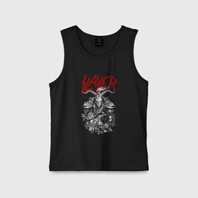 Детская майка хлопок с принтом Slayer в Тюмени,  |  | slayer | гэри холт | керри кинг | пол бостаф | рок группа | слаер | слайер | слеар | слеер | слейр | слеяр | том арайа | хеви