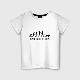 Детская футболка хлопок с принтом Evolution в Тюмени, 100% хлопок | круглый вырез горловины, полуприлегающий силуэт, длина до линии бедер | dog | друг человека | кинолог | люблю собак | овчарка | пес | собака | собачник | щенок | эволюция