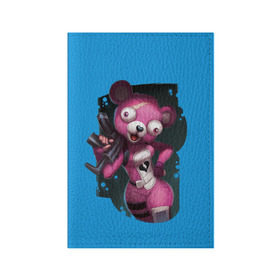 Обложка для паспорта матовая кожа с принтом Cuddle Team Leader в Тюмени, натуральная матовая кожа | размер 19,3 х 13,7 см; прозрачные пластиковые крепления | Тематика изображения на принте: battle royale | cuddle | fortnite | leader | битва | королевская | ниндзя | розовый медведь | фортнайт