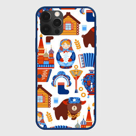 Чехол для iPhone 12 Pro с принтом Традиционный поп арт в Тюмени, силикон | область печати: задняя сторона чехла, без боковых панелей | pop art | style | балалайка | матрешка | медведь | поп арт | яркие | яркое