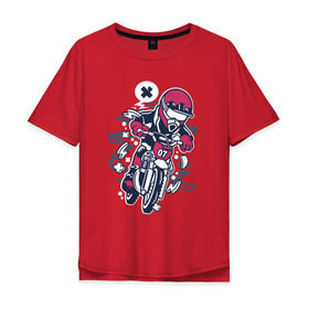Мужская футболка хлопок Oversize с принтом Мотоциклист в Тюмени, 100% хлопок | свободный крой, круглый ворот, “спинка” длиннее передней части | гонки | граффити | мото | мотоцикл | мотоциклист | мотоциклы | скорость